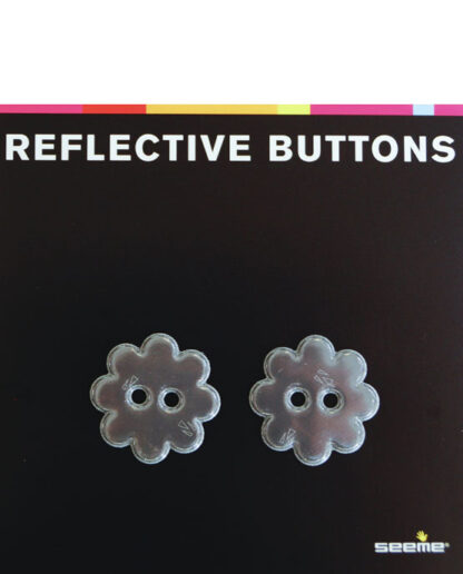 Refleks Refleksknapper sorte blomster 30 mm 2 stk
