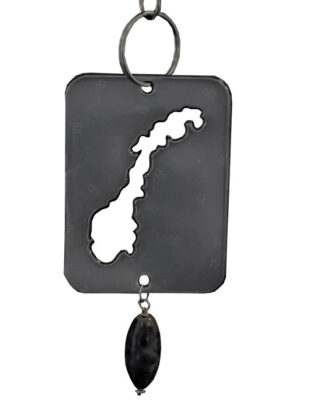 Norgeskart sort med norsk sten