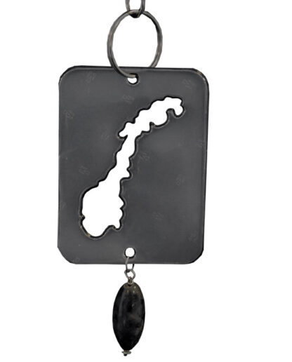 Norgeskart sort med norsk sten