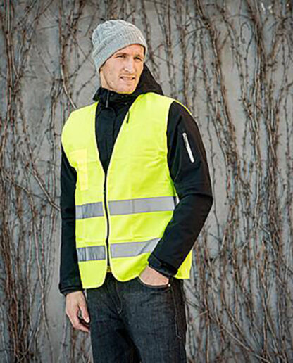 Refleksvest gul med glidelås M, L og XL - Bilde 2