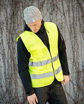 Refleksvest gul med glidelås M, L og XL